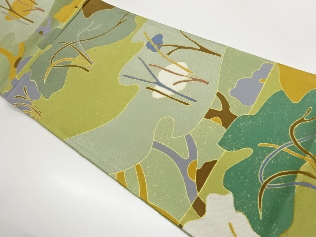 JAPANESE FUKURO OBI / WOVEN ABSTRACT PLANTS